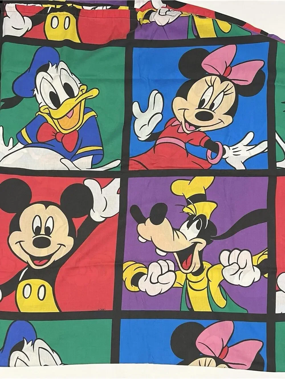 VINTAGE DISNEY GOOFY & MICKEY MOUSE RED BLUE (3PC) DOUBLE BED SHEET SET